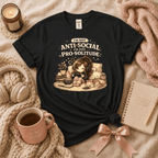 Pro Solitude introvert graphic t-shirt in Black.
