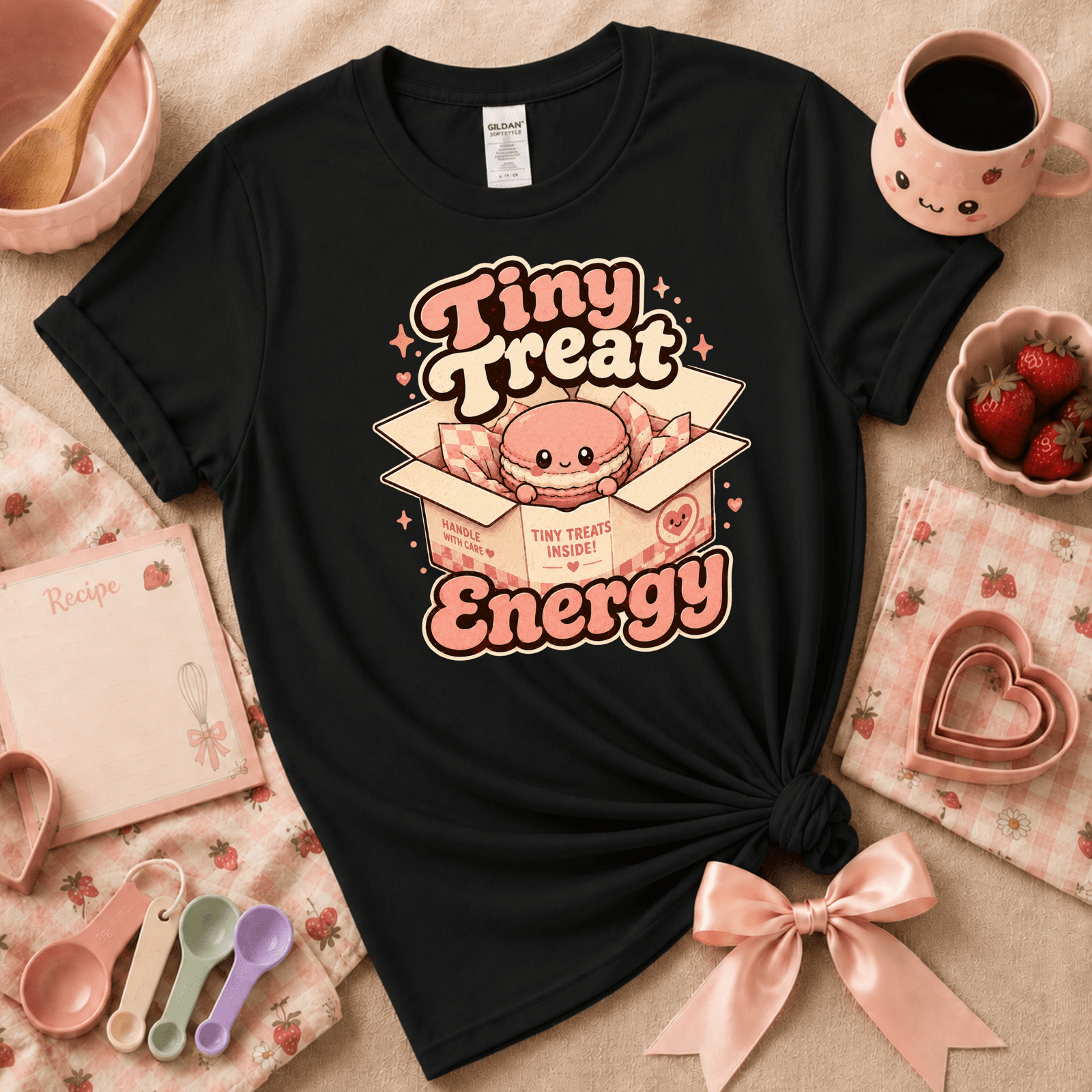 Tiny Treat Energy | Cute Food Graphic T-Shirt