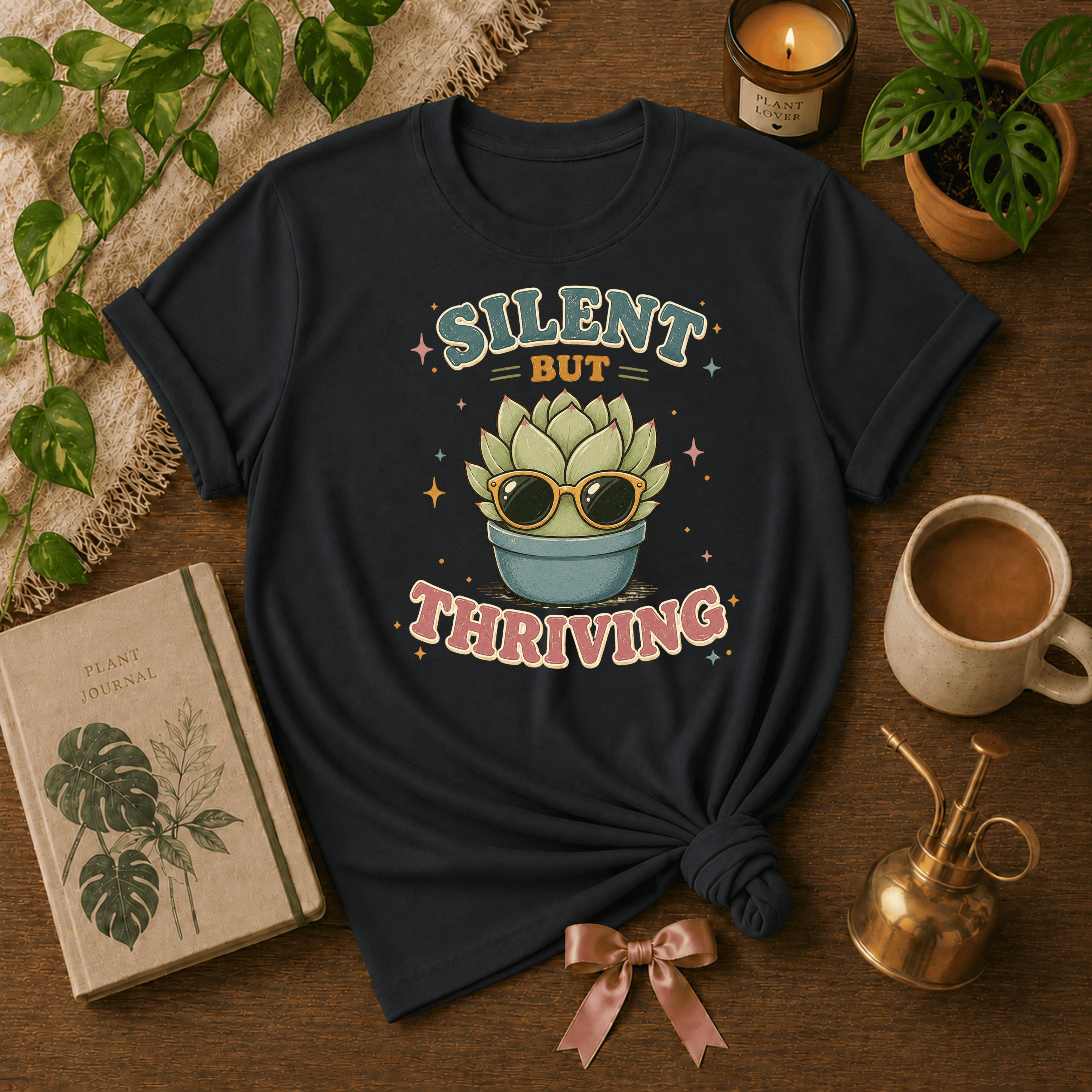 Silent But Thriving | Plant Lover Graphic T-Shirt