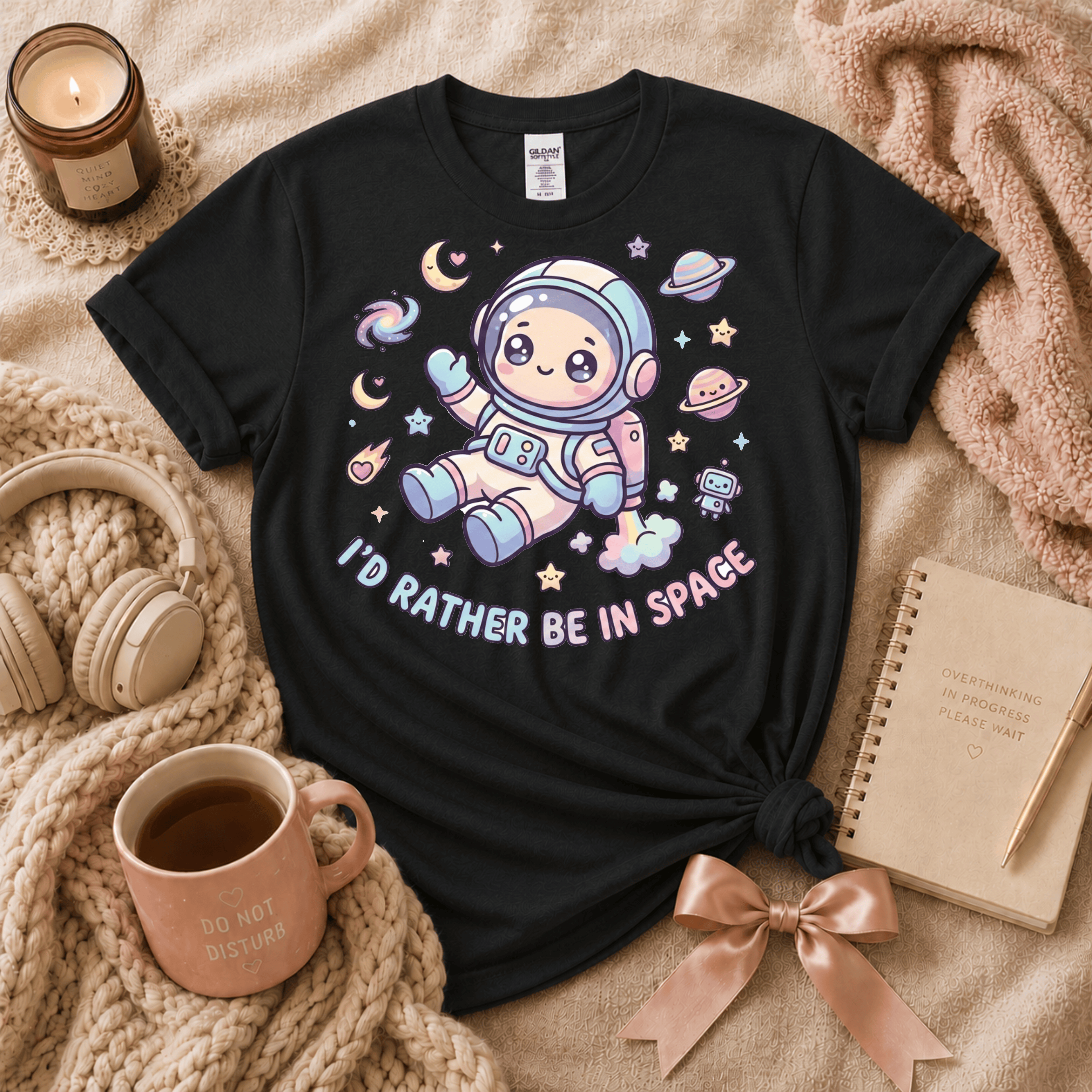 I'd Rather Be In Space | Funny Introvert Graphic T-Shirt