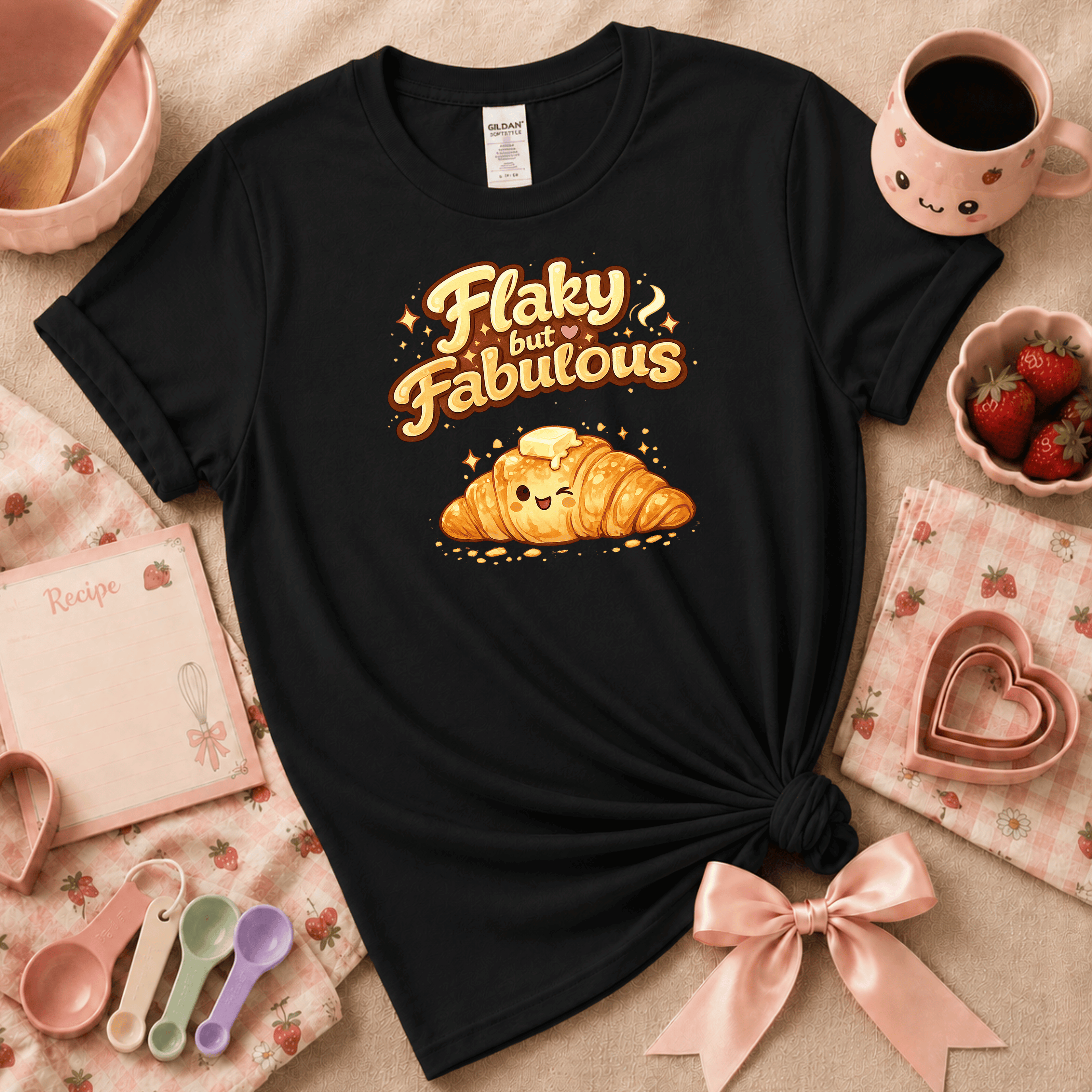 Flaky But Fabulous | Cute Food Graphic T-Shirt