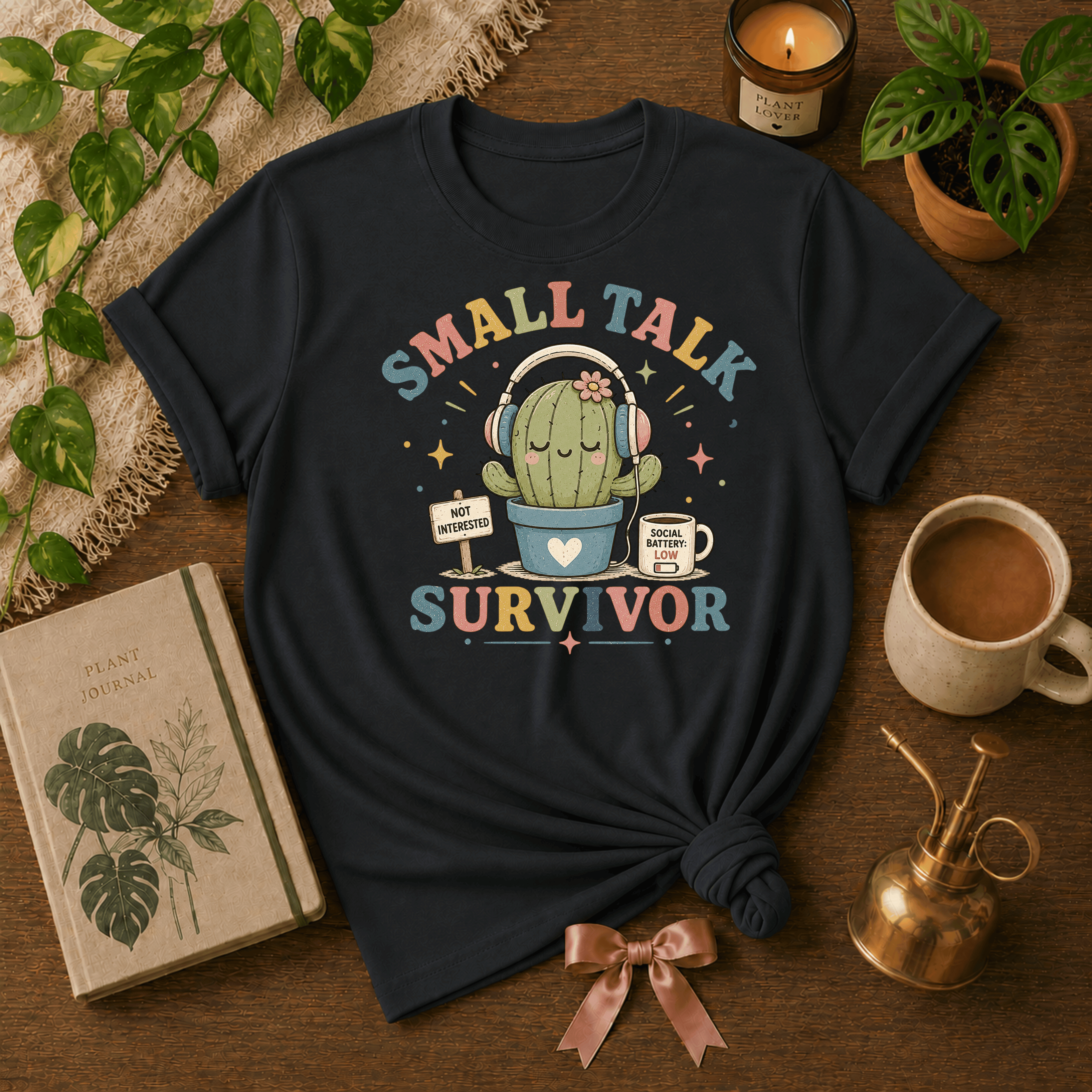 Small Talk Survivor | Plant Lover Graphic T-Shirt