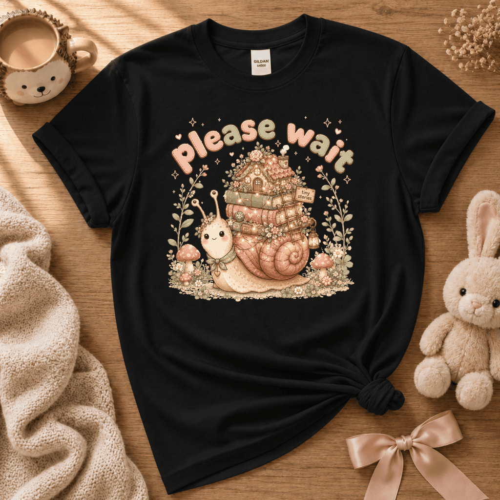 Please Wait Snail | Cute Animal Graphic T-Shirt