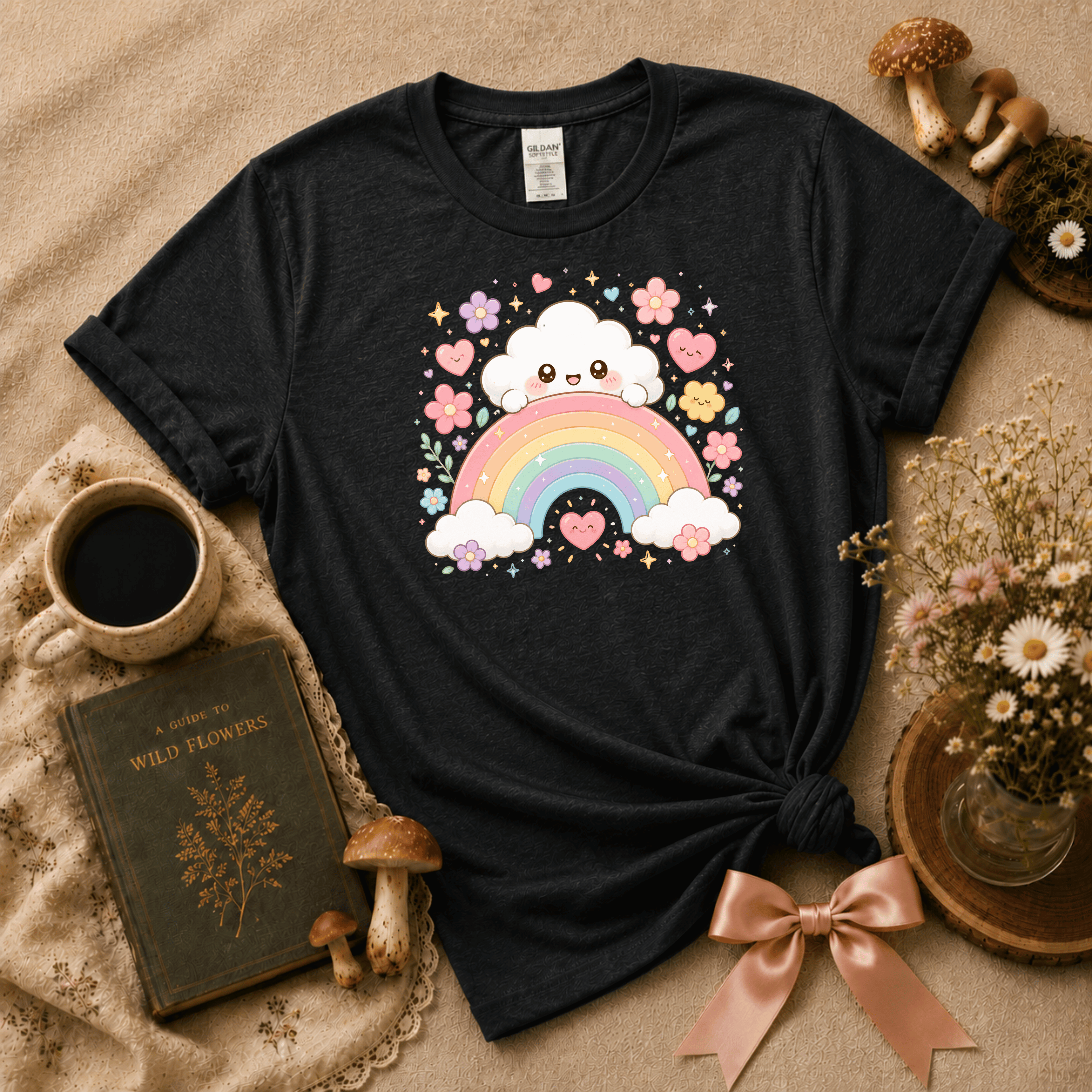 Cloud And Rainbow | Cottagecore Graphic T-Shirt