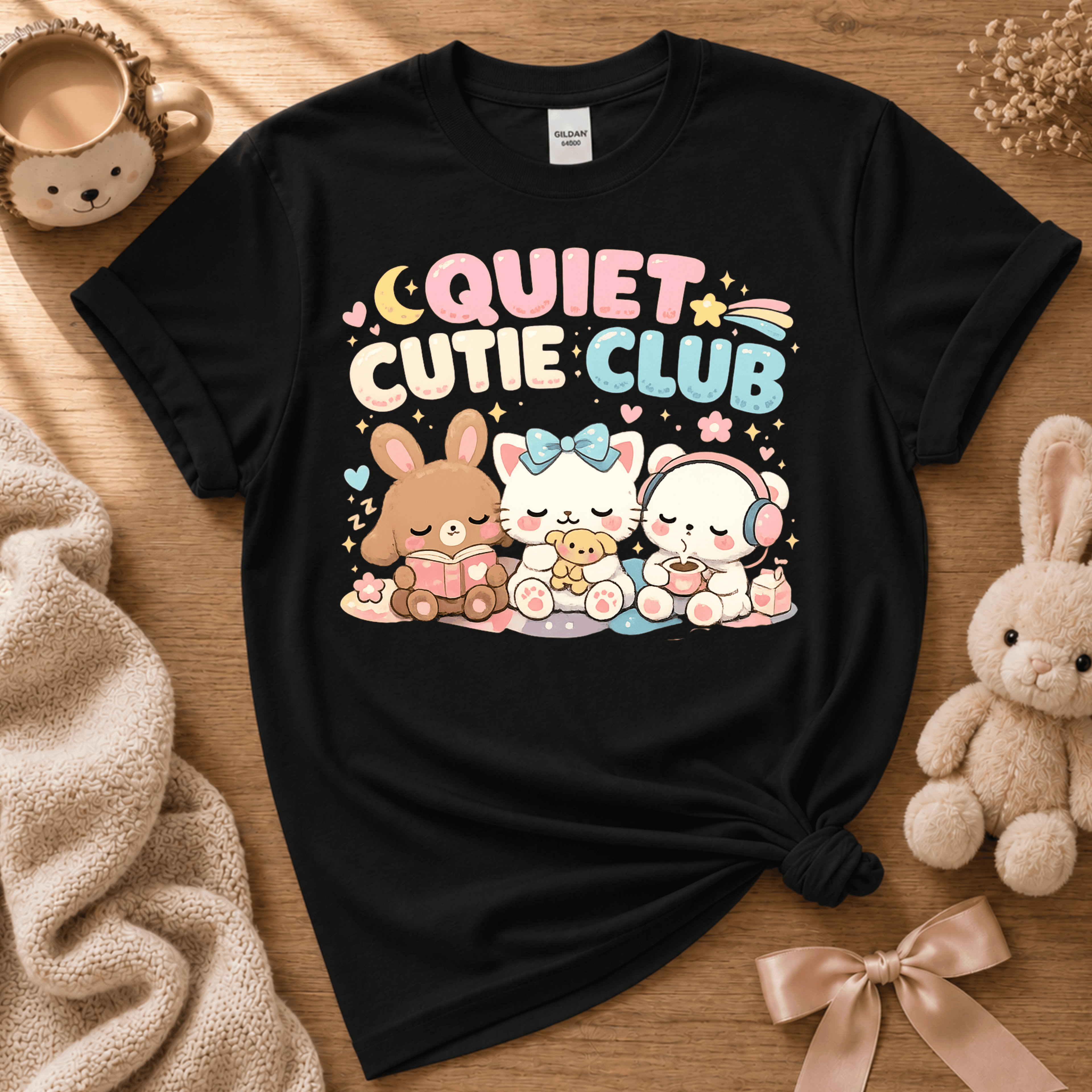 Quiet Cutie Club 2 | Cute Animal Graphic T-Shirt