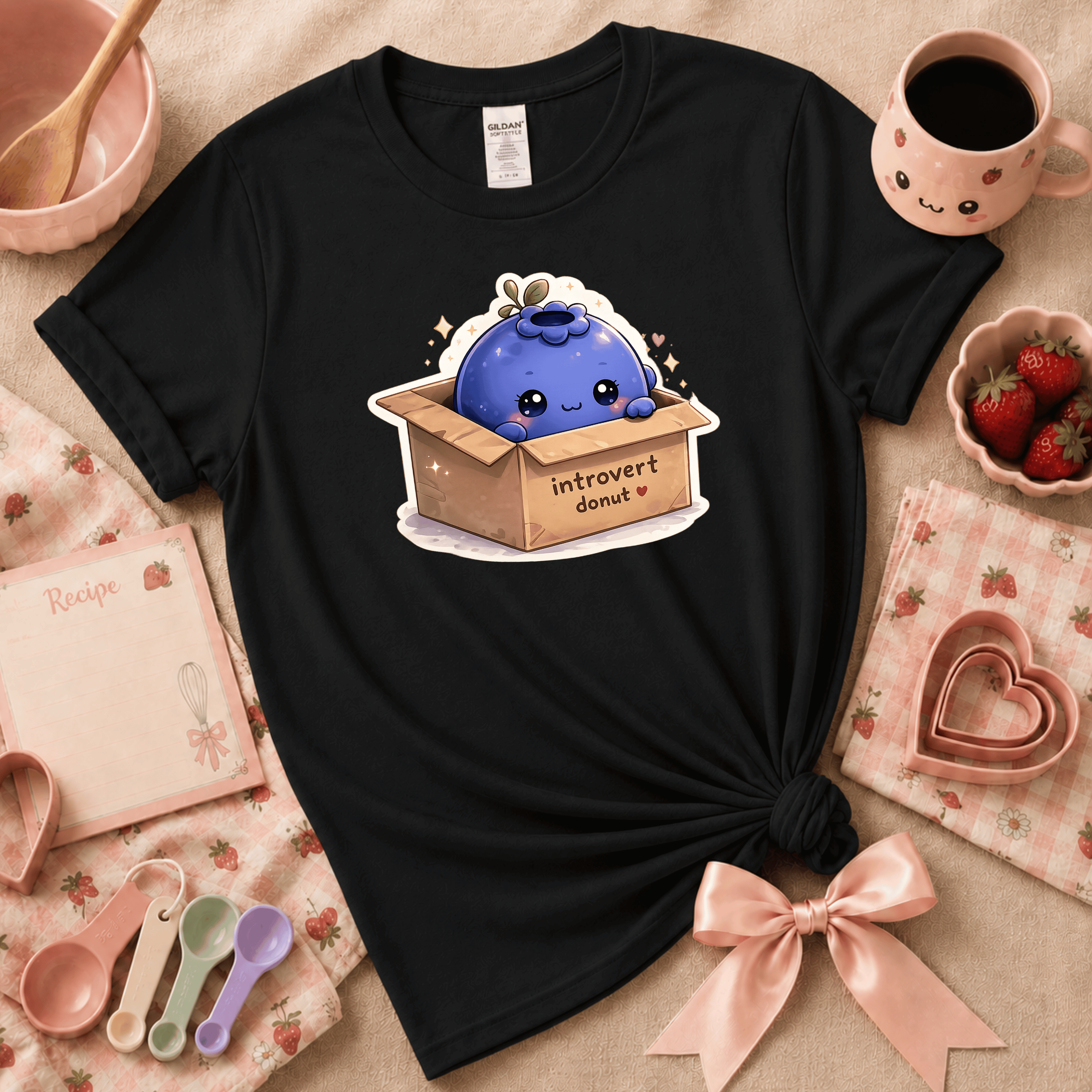 Blueberry Box | Cute Food Graphic T-Shirt