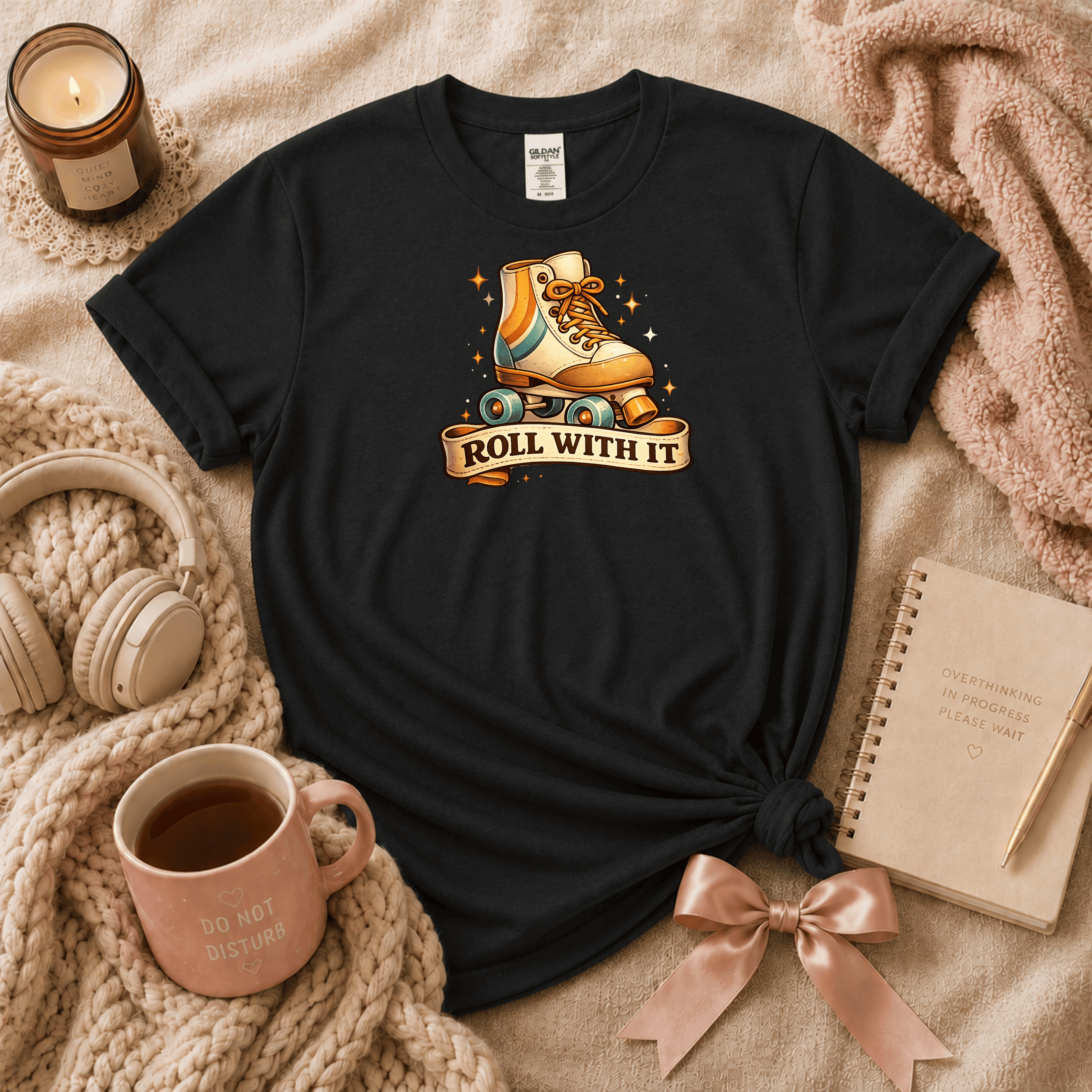 Roll With It Roller-skate | Cute Food Graphic T-Shirt