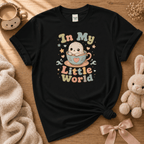 In My Little World cute animal graphic t-shirt cozy flat lay in black.
