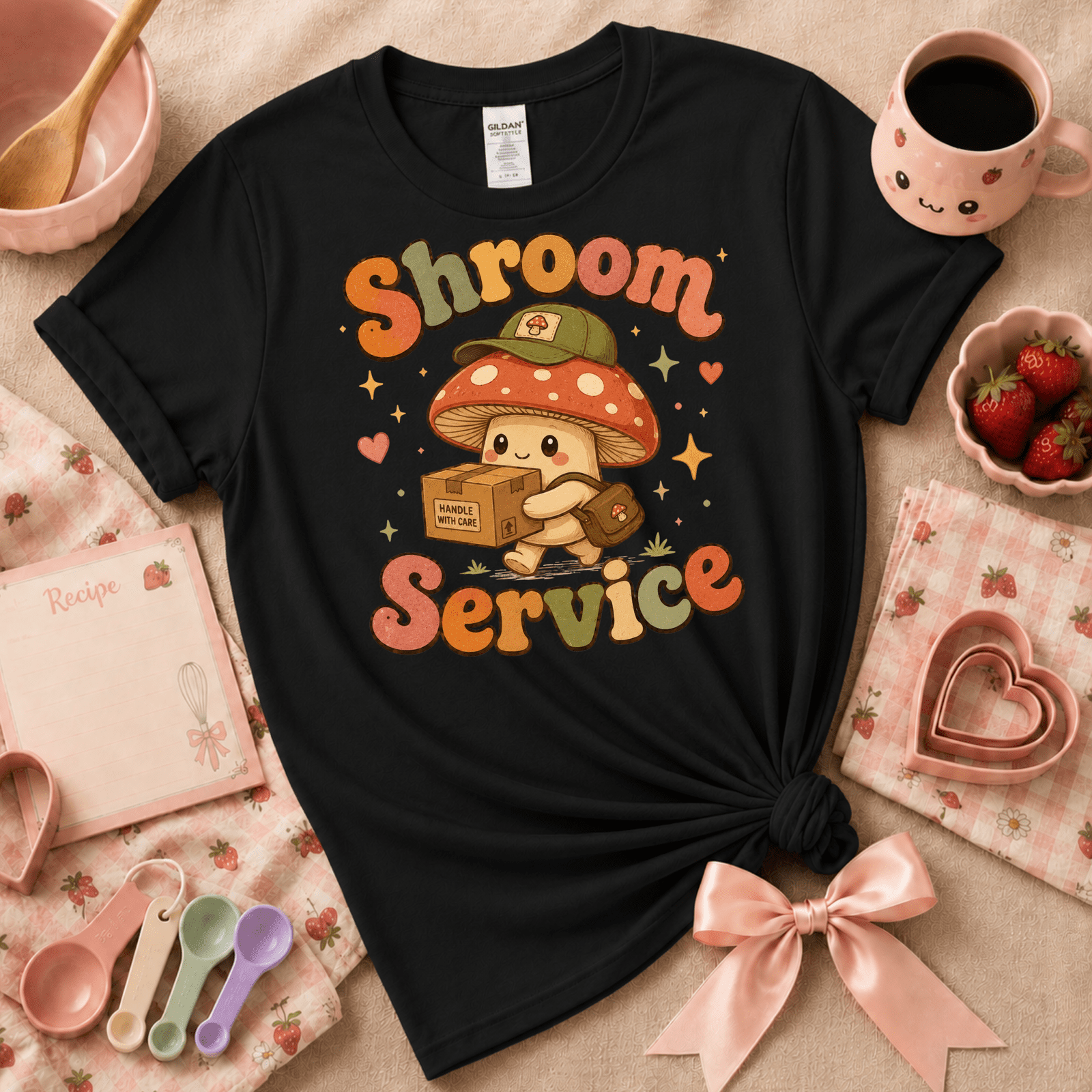 Shroom Service | Cute Food Graphic T-Shirt