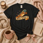 Roll With It Skateboard | Cute Food Graphic T-Shirt