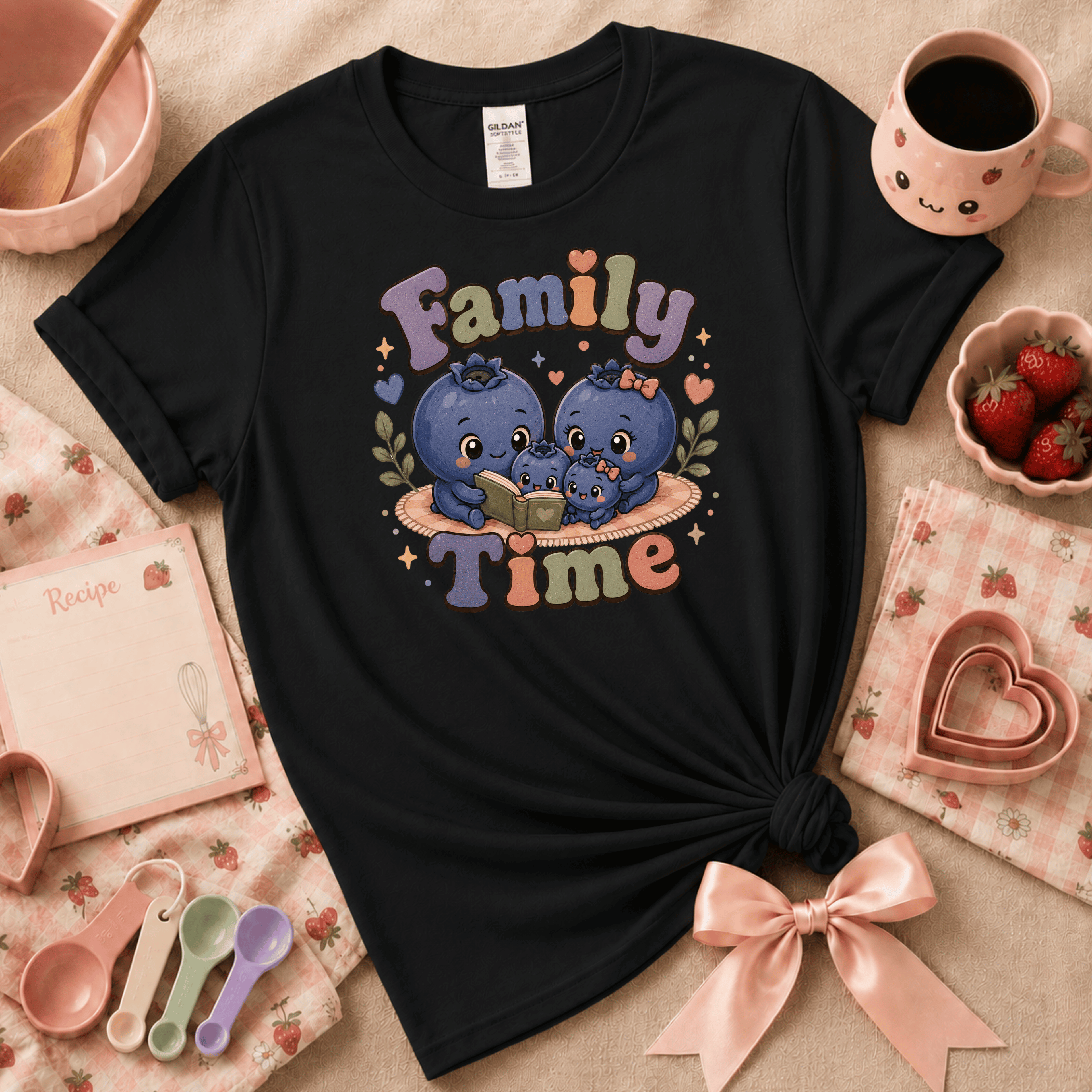 Family Time | Cute Food Graphic T-Shirt