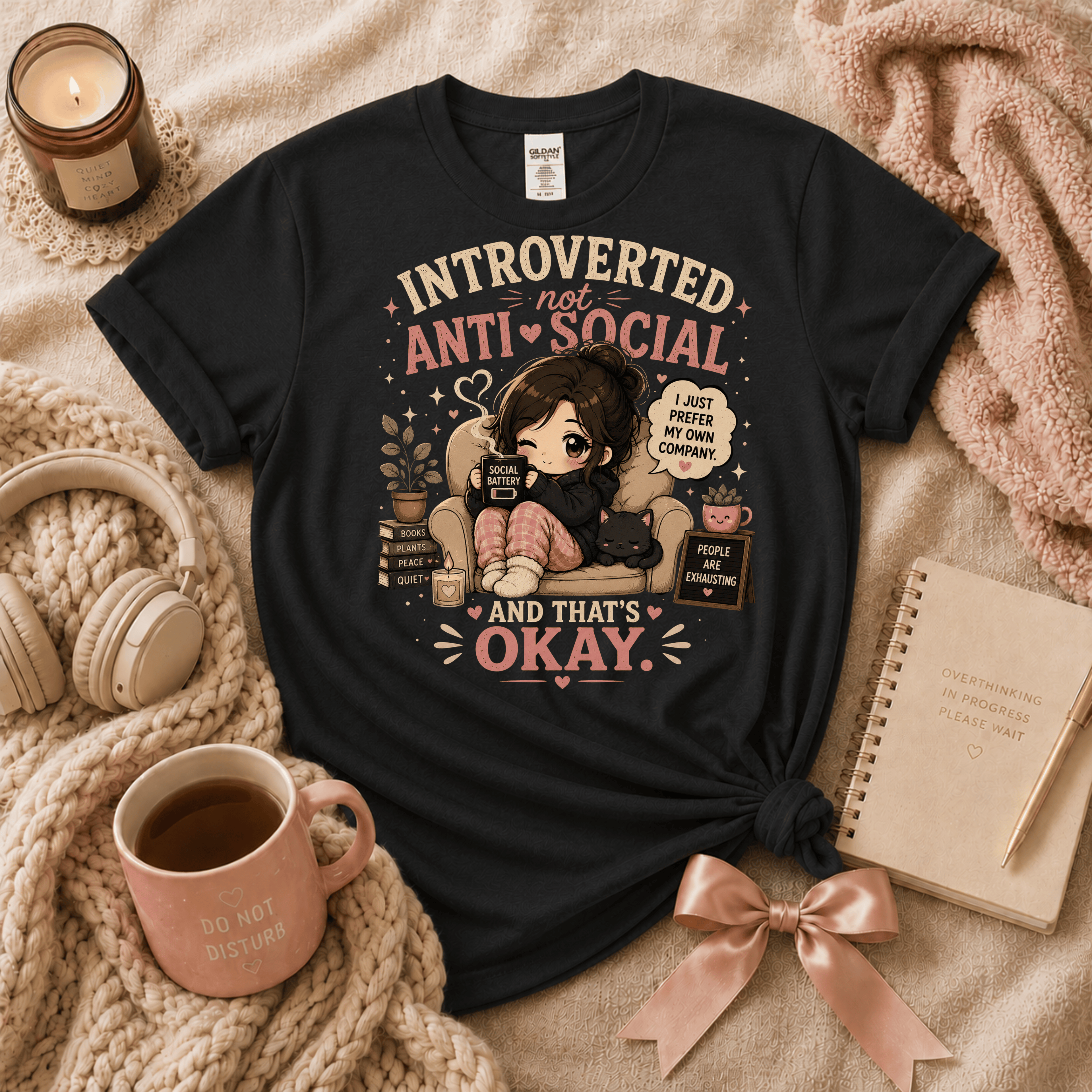 Not Anti Social | Funny Introvert Graphic T-Shirt