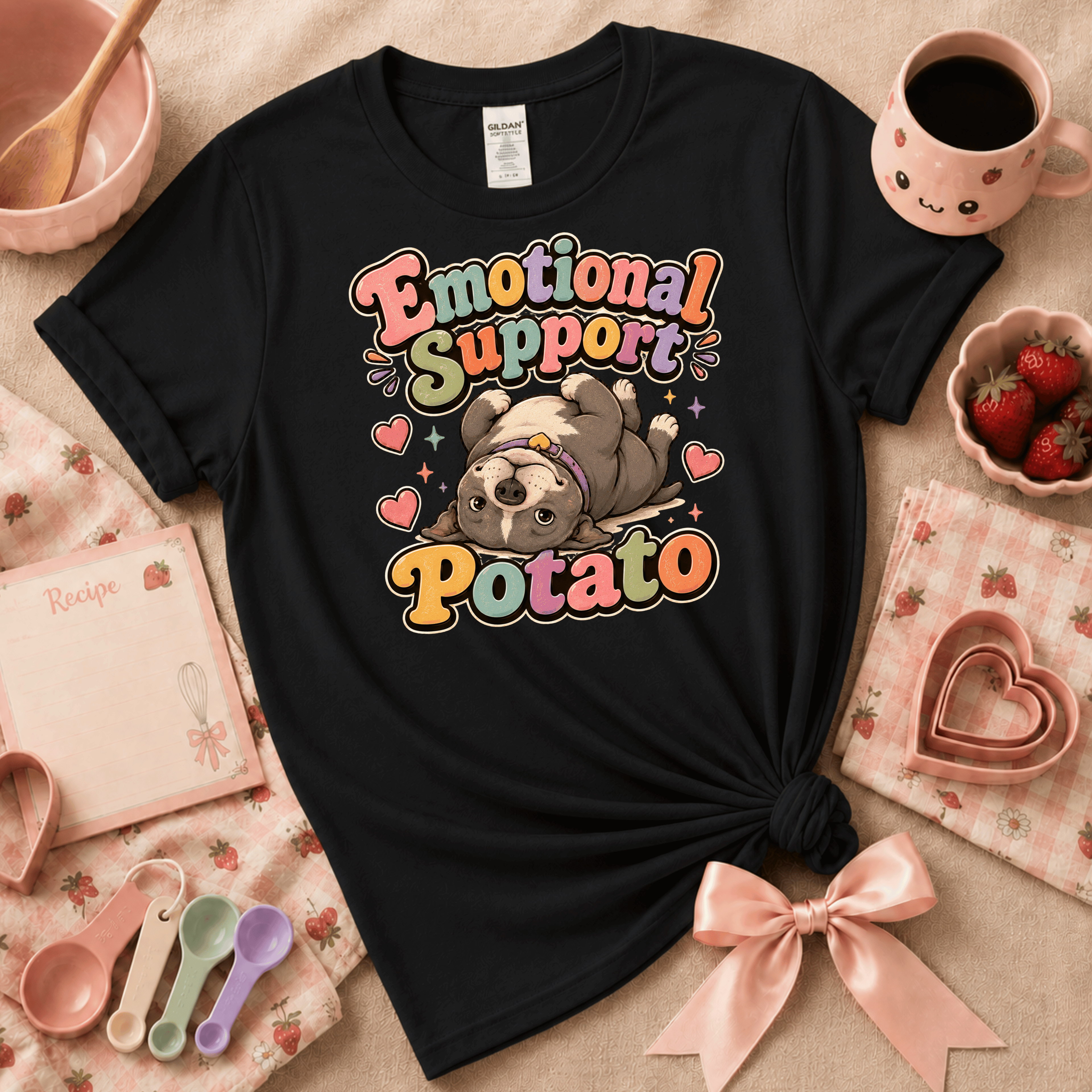 Emotional Support Potato | Cute Food Graphic T-Shirt