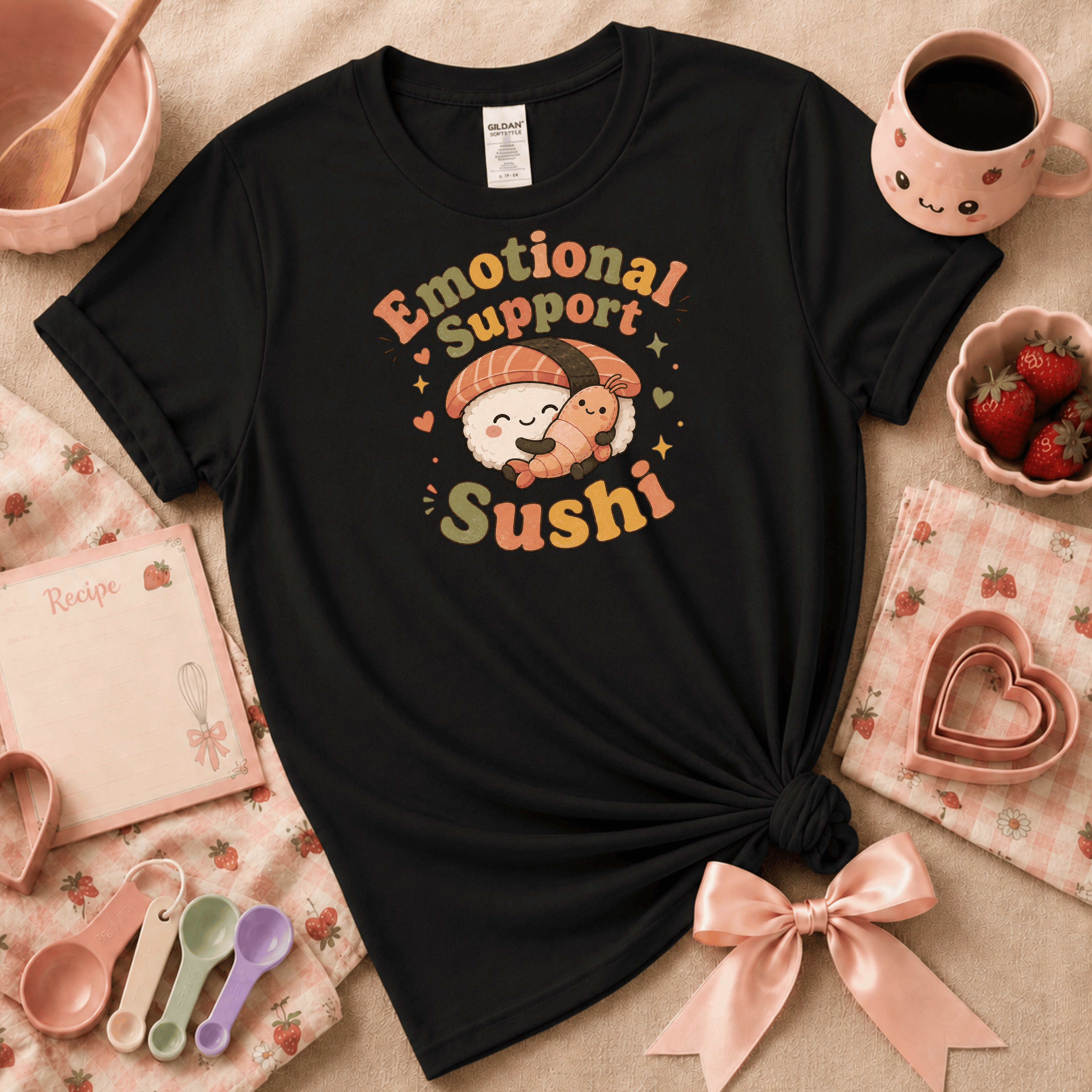 Emotional Support Sushi | Cute Food Graphic T-Shirt