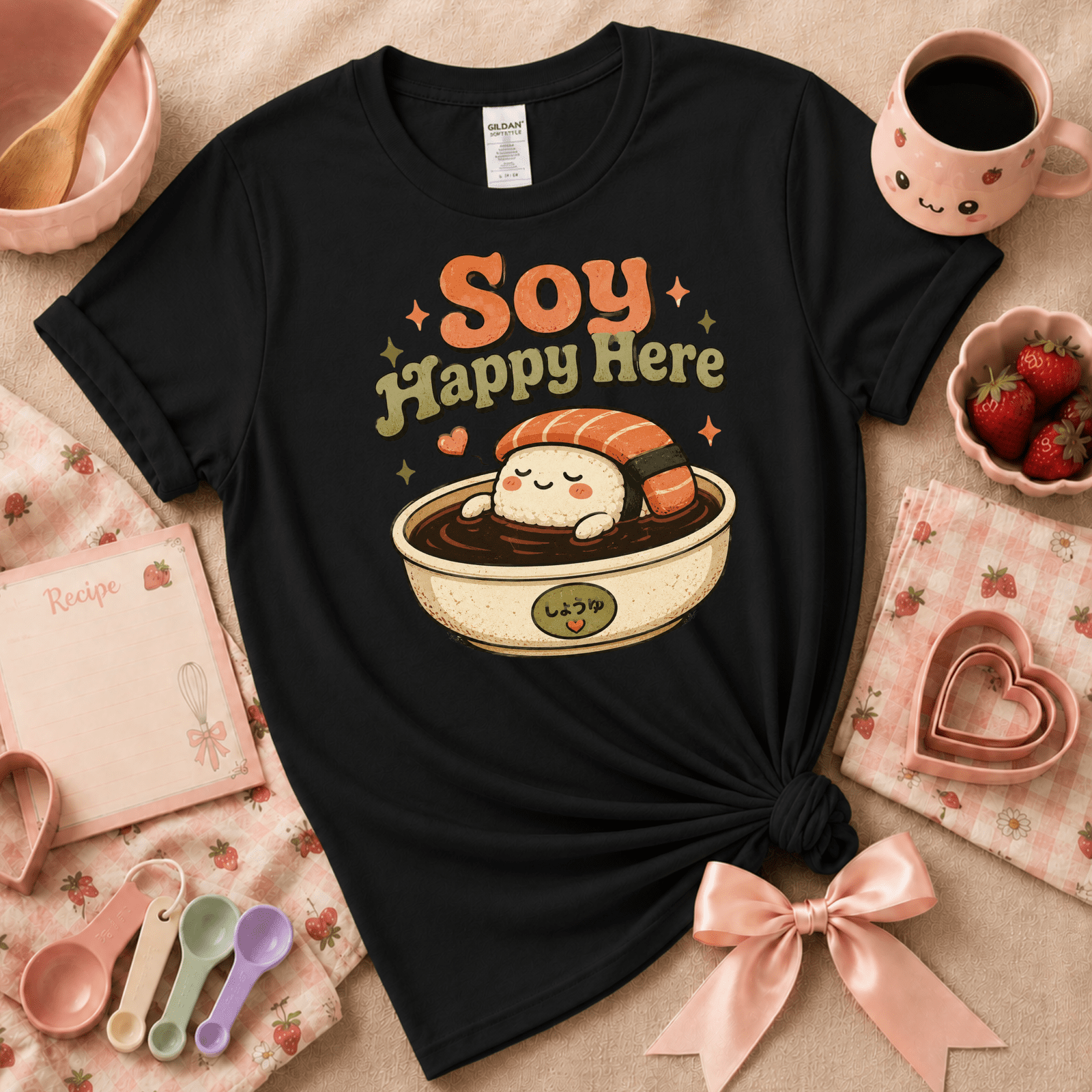 Soy Happy Here | Cute Food Graphic T-Shirt