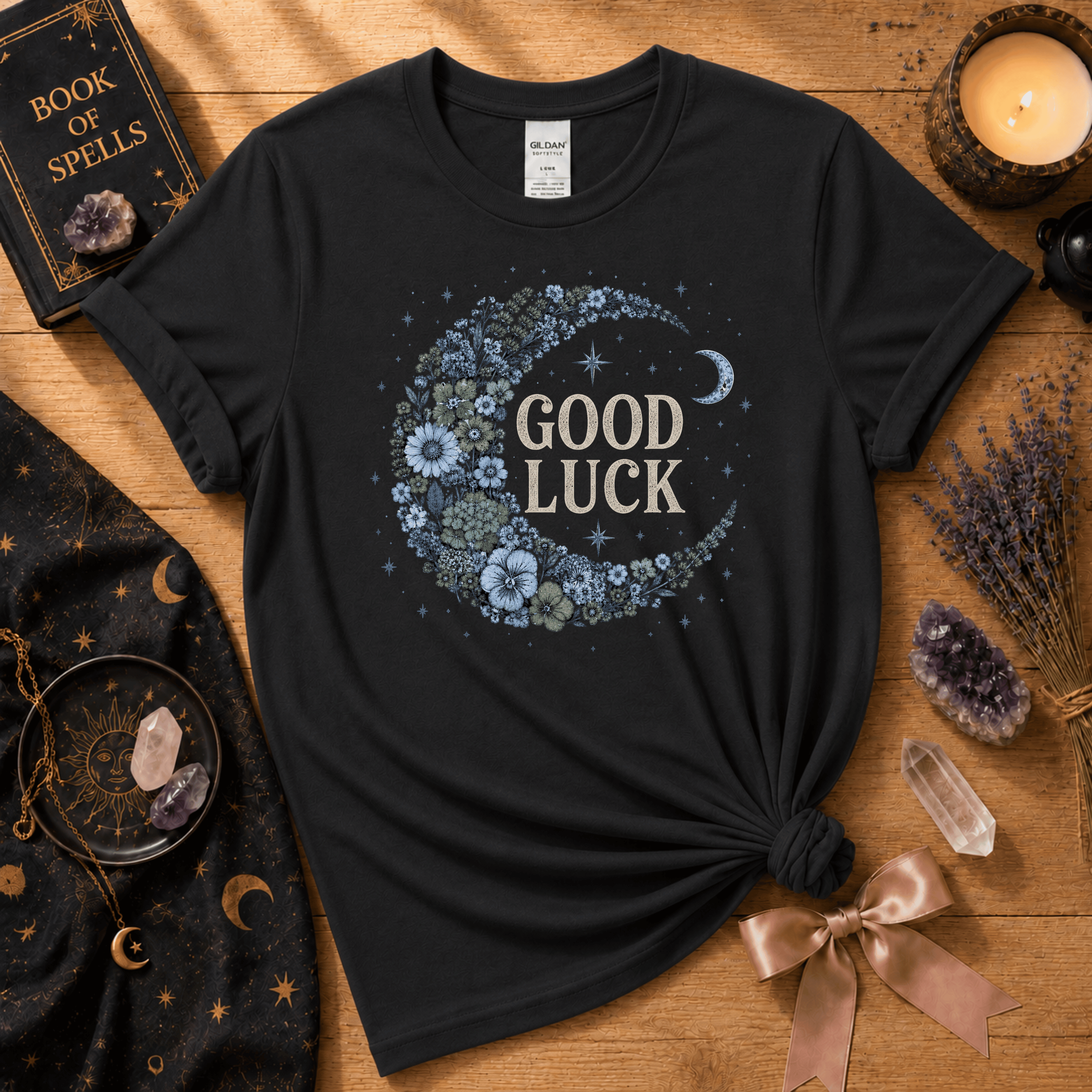 Good Luck In Blue | Celestial Graphic T-Shirt