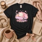 Offline introvert graphic t-shirt cozy flat lay in black.