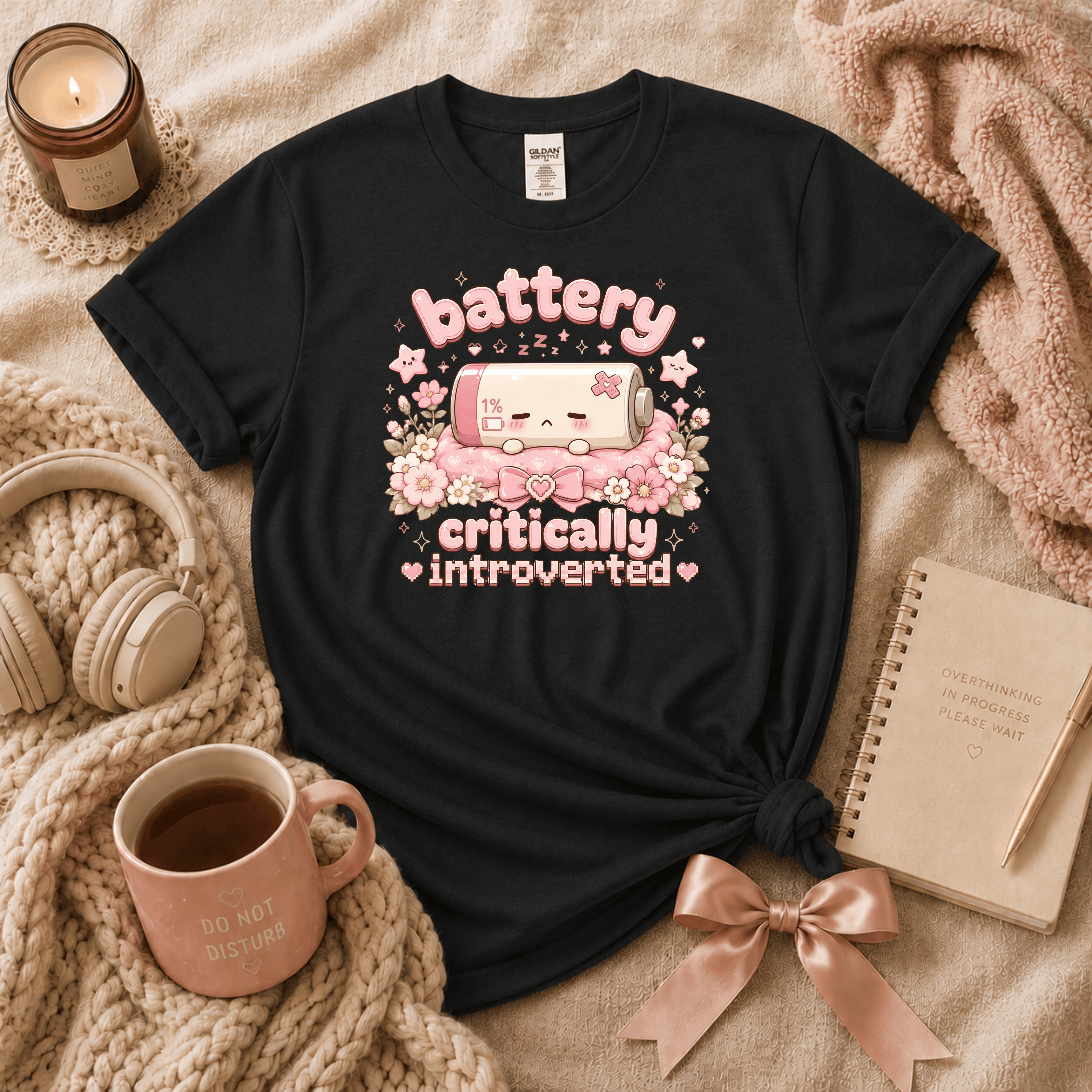 Battery | Funny Introvert Graphic T-Shirt
