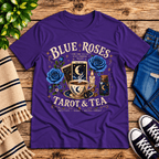Blue Roses Premium T-Shirt in team purple, flat lay