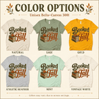 Booked For Fall Premium T-Shirt color chart: Natural, Sage, Gold, Athletic Heather, Mint, Vintage White