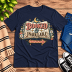 Booked & Unavailable Premium T-Shirt in navy, flat lay