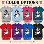 Boston Love Premium T-Shirt color chart: Athletic Heather, Baby Blue, Berry, Deep Teal, Red, Team Purple, True Royal, Vintage Black