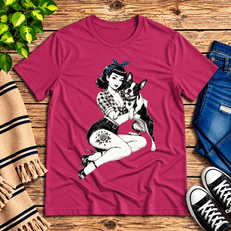 Boston Love Premium T-Shirt in berry, flat lay