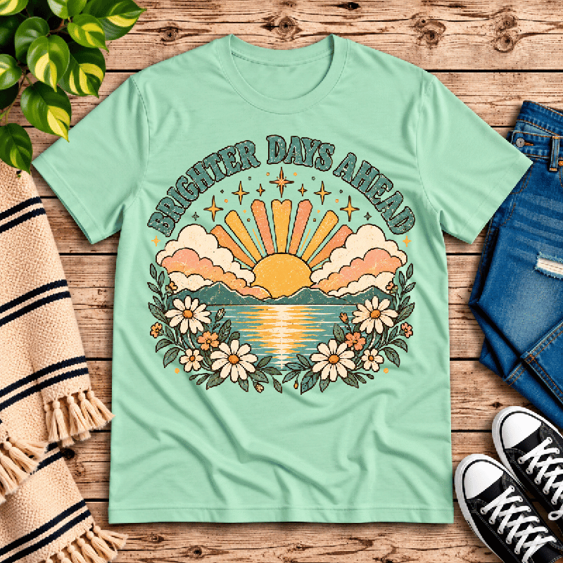 Brighter Days Ahead Premium T-Shirt in mint, flat lay