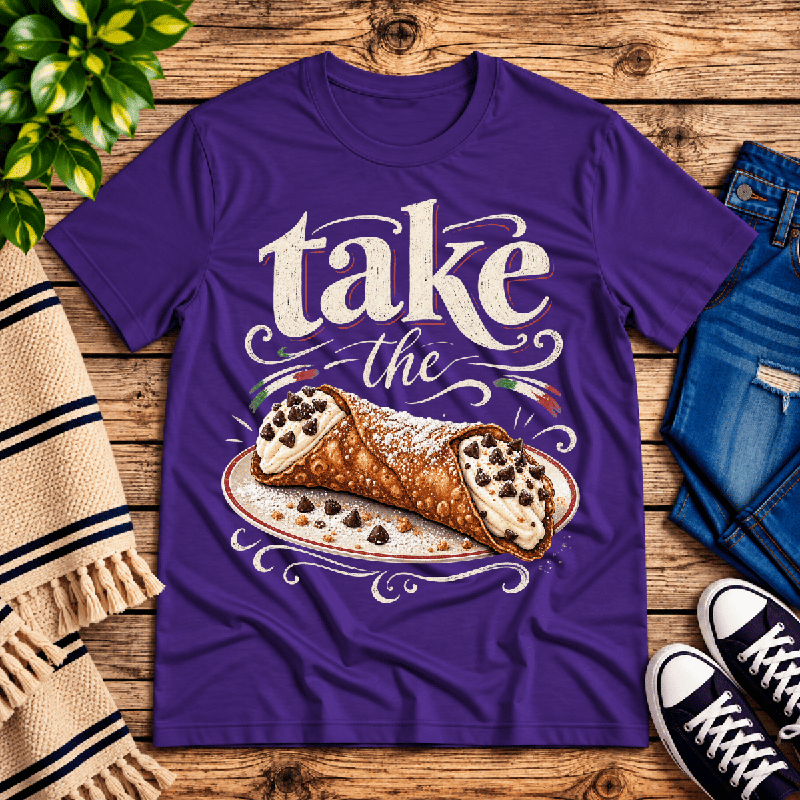 Cannoli Premium T-Shirt in team purple, flat lay