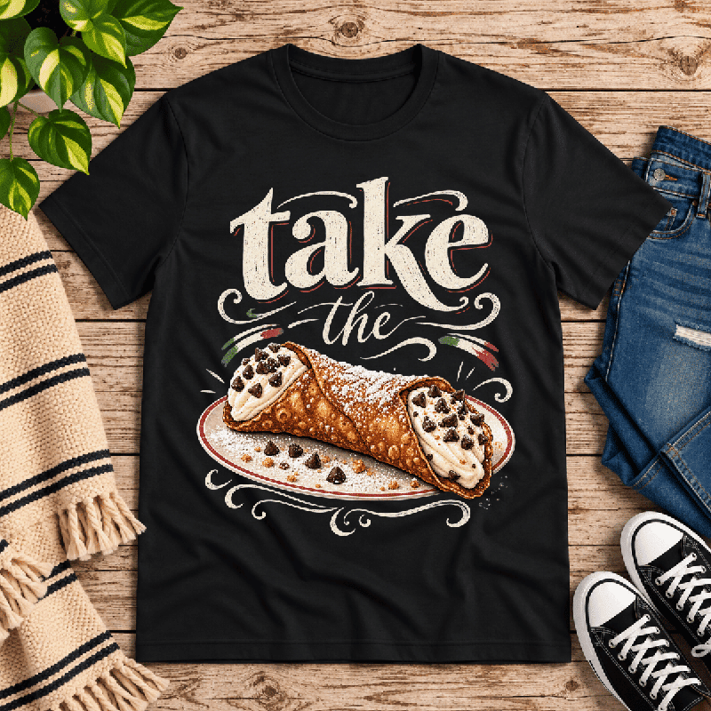 Cannoli Premium T-Shirt in vintage black, flat lay
