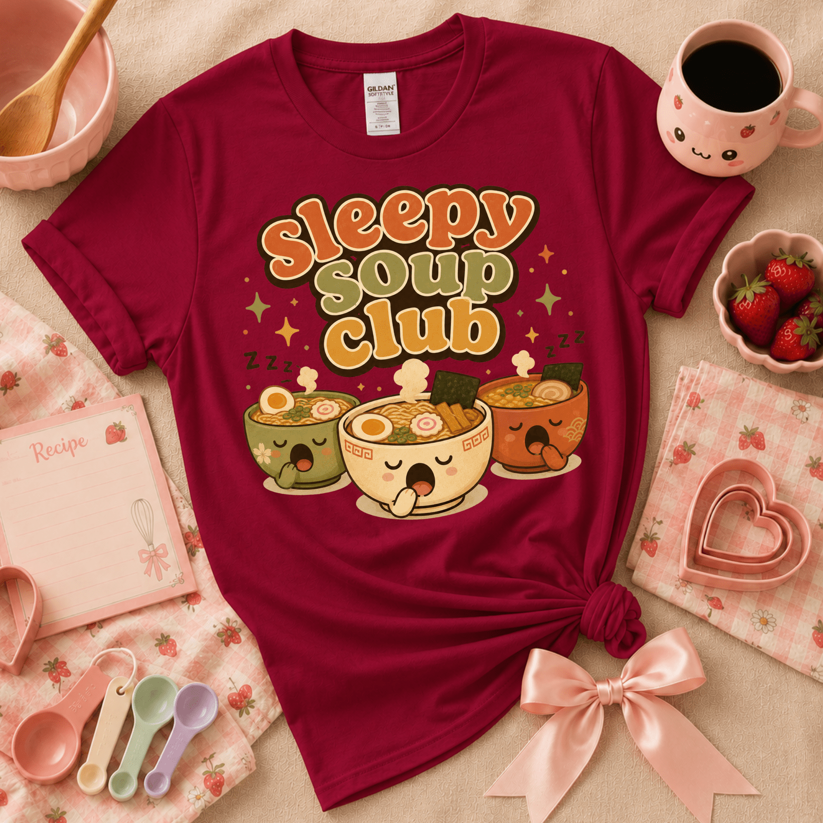 Sleepy Soup Club | Cute Food Graphic T-Shirt