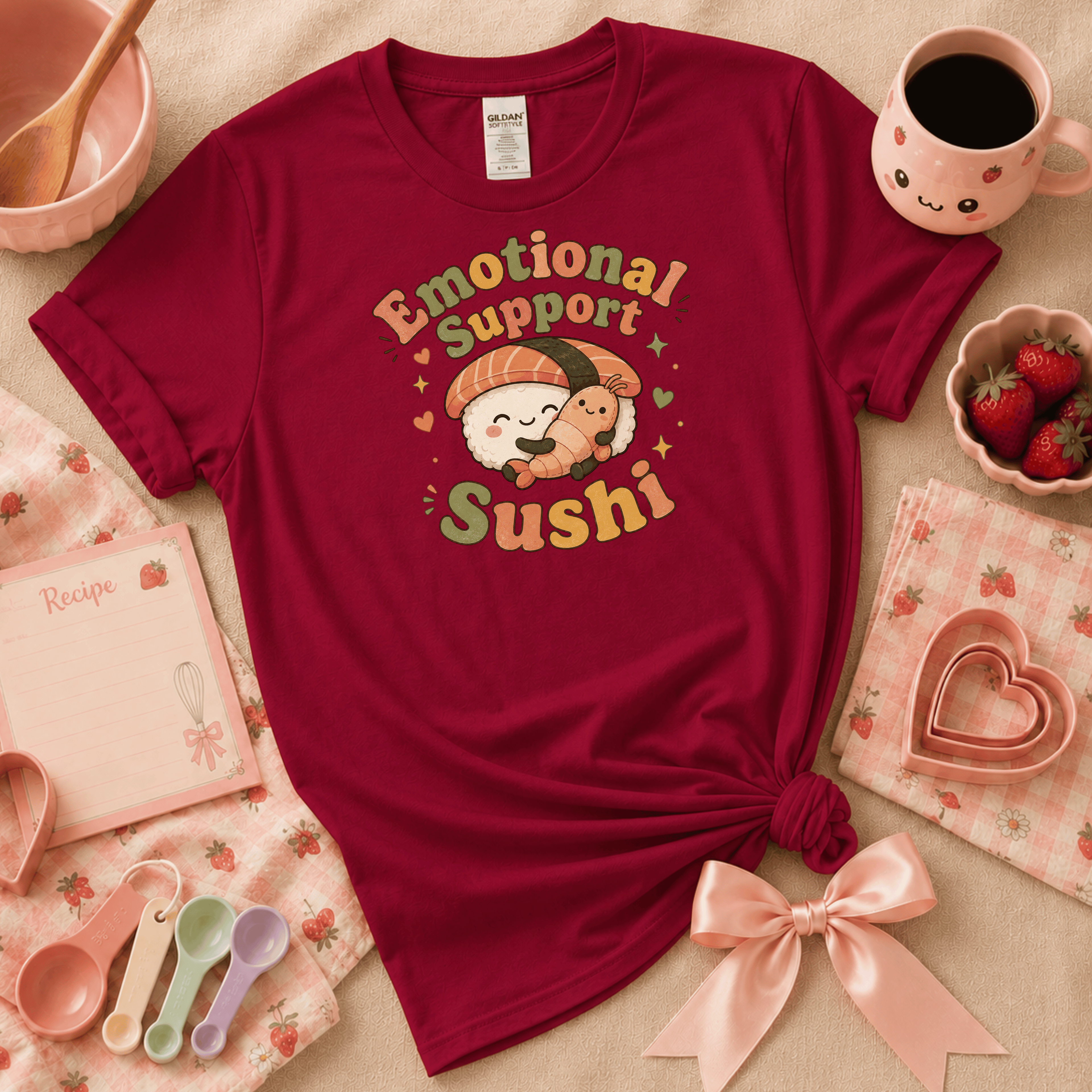 Emotional Support Sushi | Cute Food Graphic T-Shirt