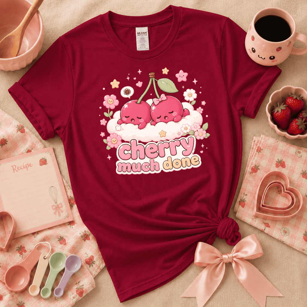 Cherry Much Done | Cute Food Graphic T-Shirt