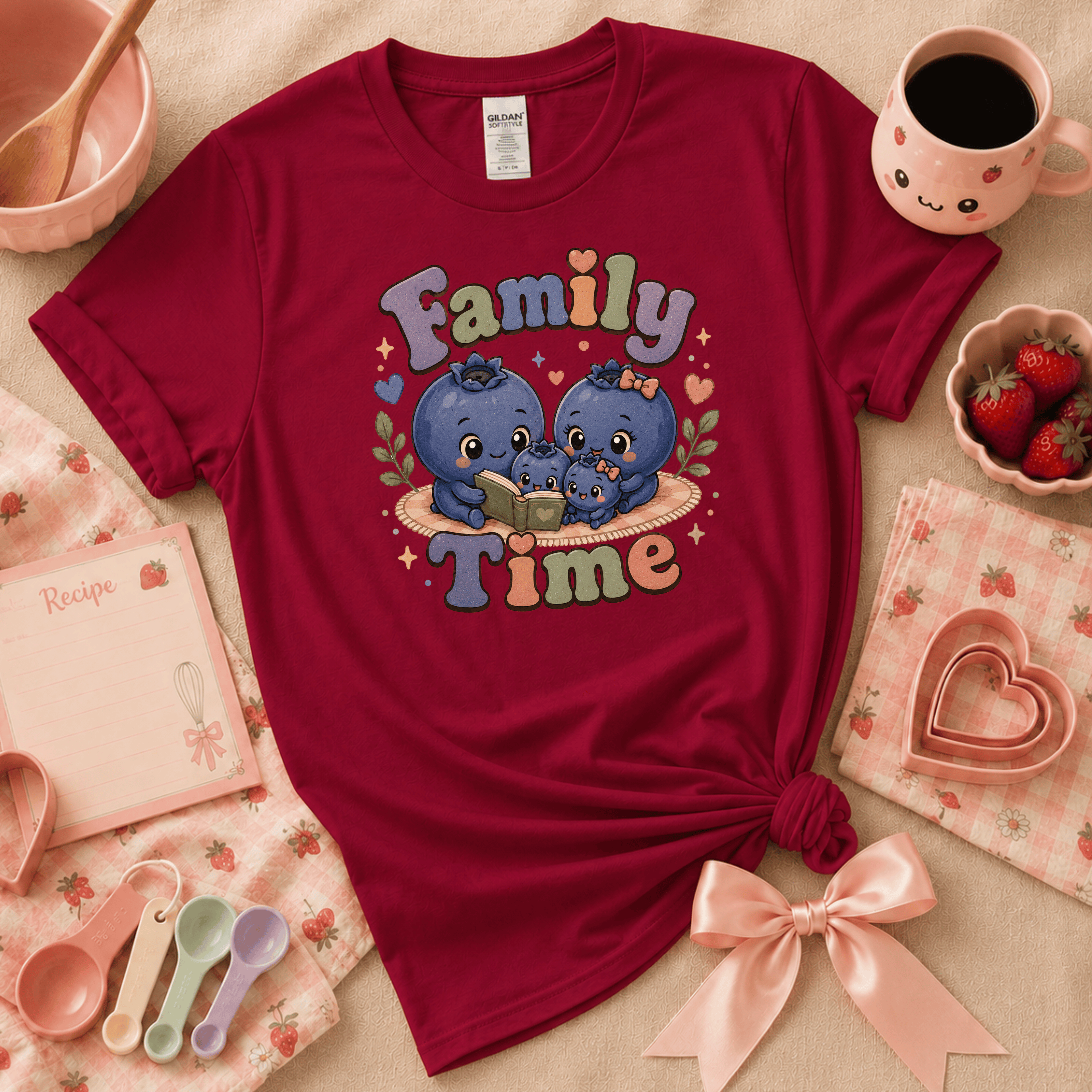 Family Time | Cute Food Graphic T-Shirt