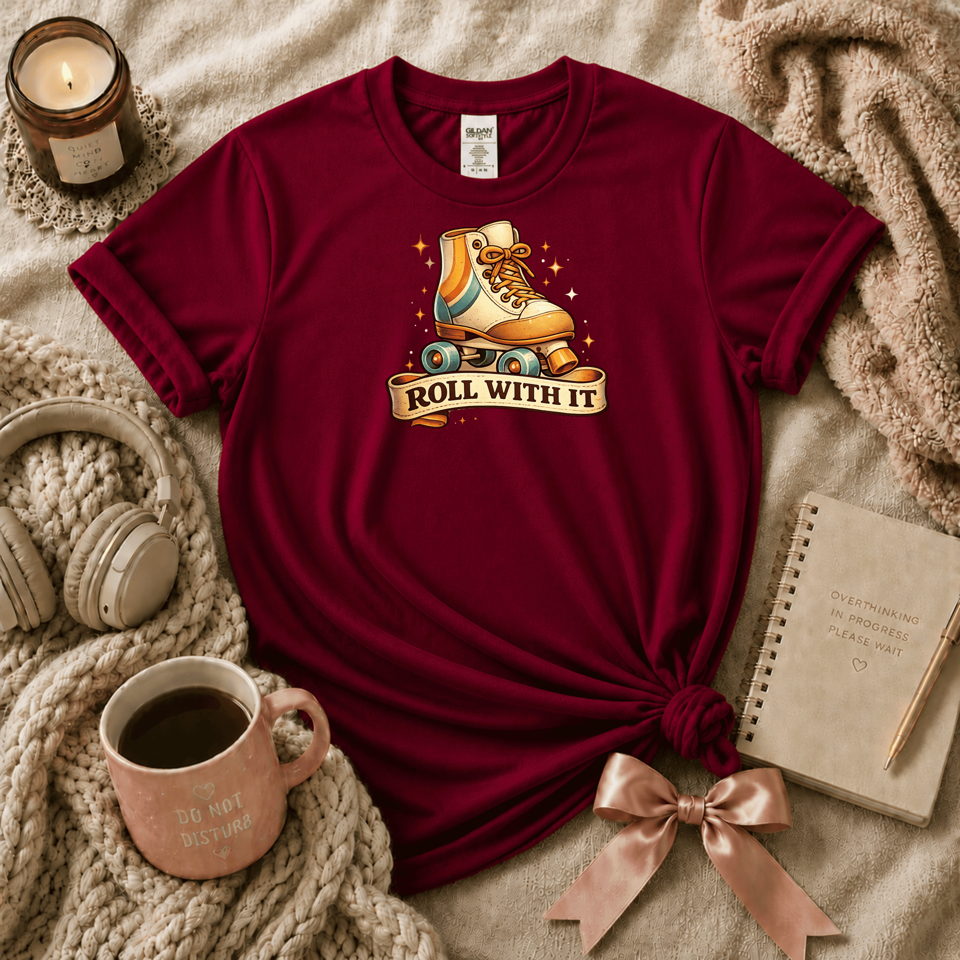 Roll With It Roller-skate | Cute Food Graphic T-Shirt