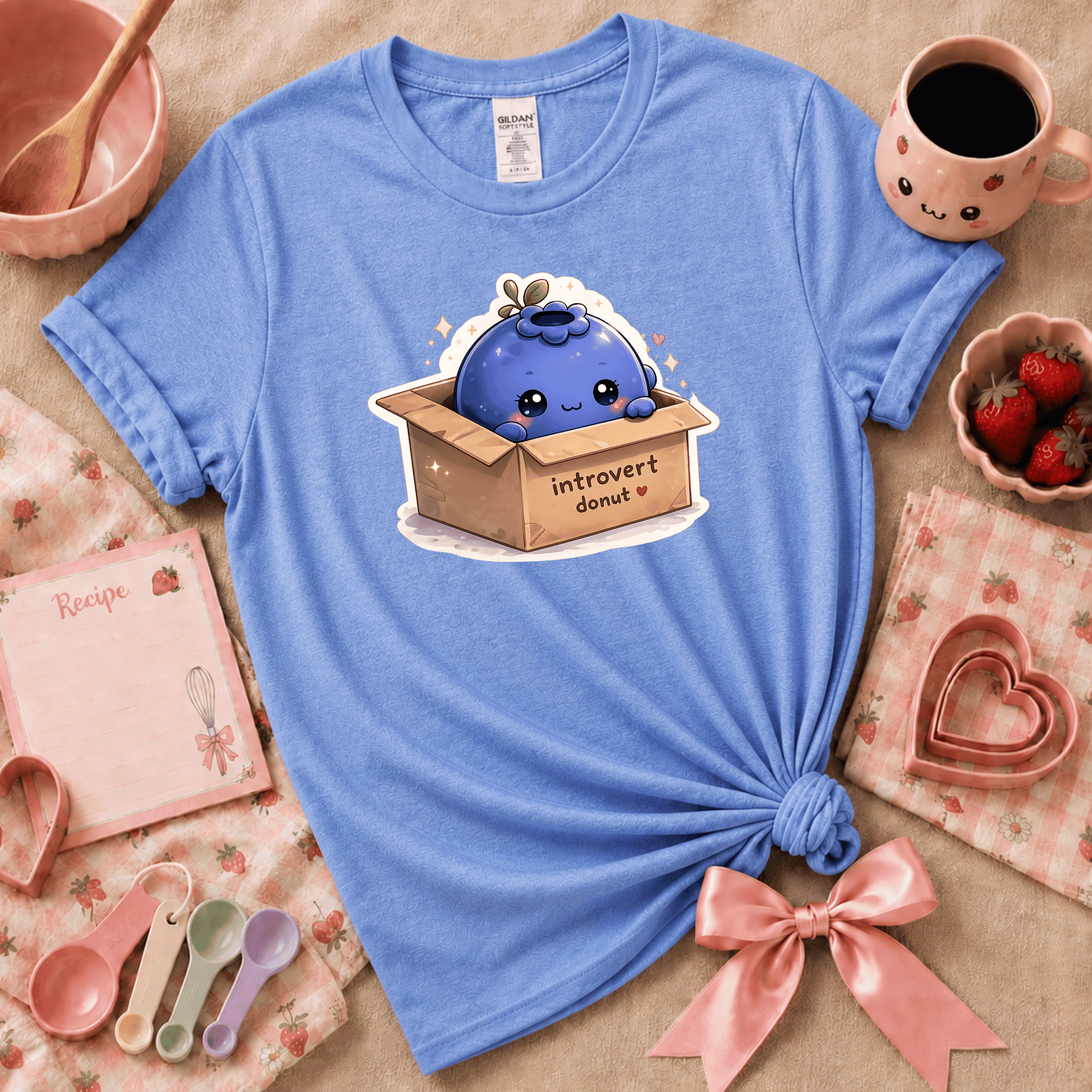 Blueberry Box | Cute Food Graphic T-Shirt