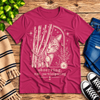 Cat Observing Premium T-Shirt in berry, flat lay