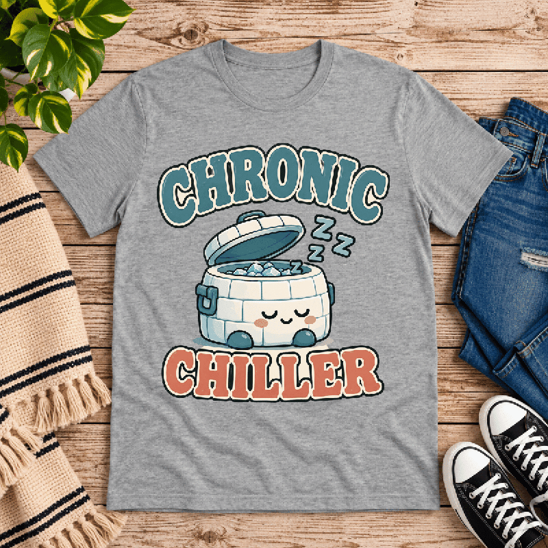 Chronic Chiller Premium T-Shirt in athletic heather gray, flat lay