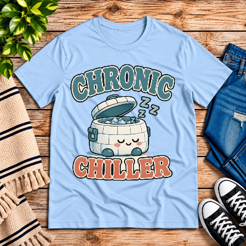 Chronic Chiller Premium T-Shirt in baby blue, flat lay