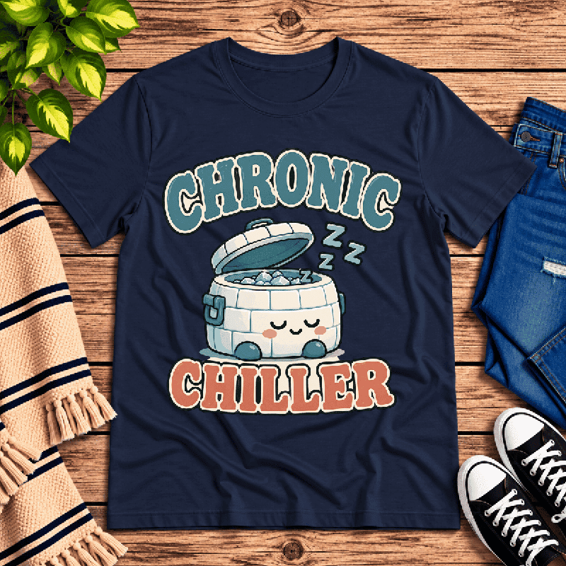 Chronic Chiller Premium T-Shirt in navy, flat lay