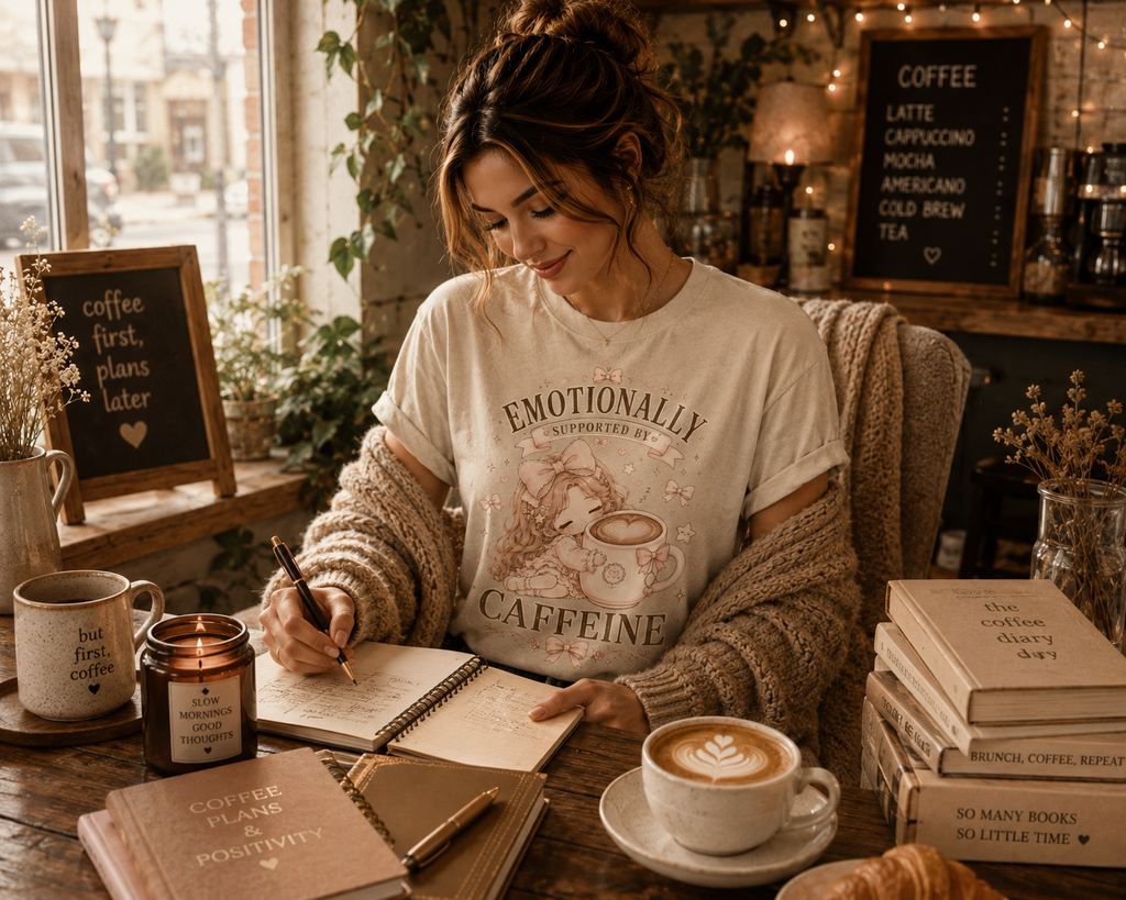 Coffee, Books & Quiet Moments | Coffee Lover Graphic T-Shirt