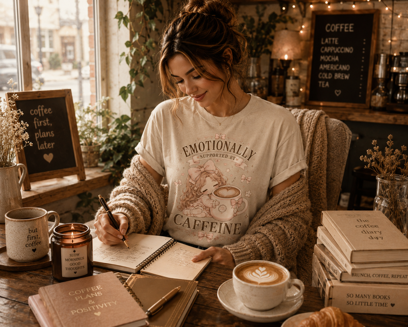 Coffee, Books & Quiet Moments | Coffee Lover Graphic T-Shirt