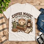 Coffee Magic Premium T-Shirt in vintage white, flat lay
