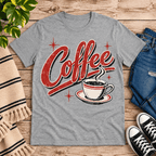 Coffee Premium T-Shirt in athletic heather gray, flat lay