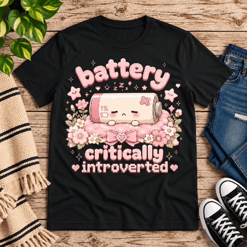 Critical Battery Premium T-Shirt in vintage black, flat lay