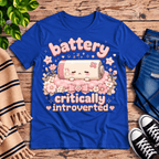 Critical Battery Premium T-Shirt in true royal blue, flat lay