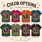 Currently Brewing Premium T-Shirt color chart: Asphalt, Berry, Burnt Orange, Deep Teal, Evergreen, Leaf, Maroon, Vintage Black