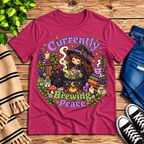 Currently Brewing Premium T-Shirt in berry, flat lay