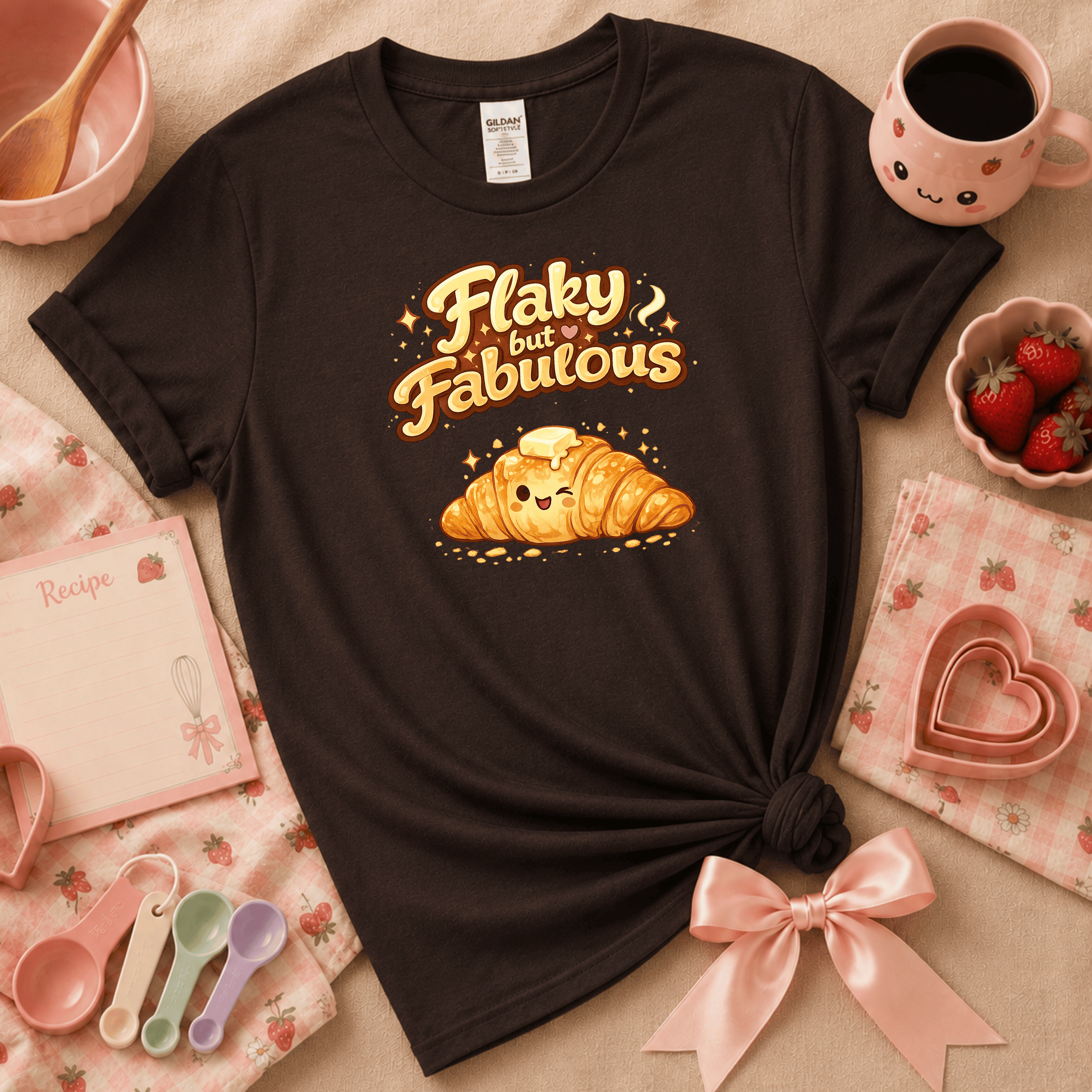 Flaky But Fabulous | Cute Food Graphic T-Shirt