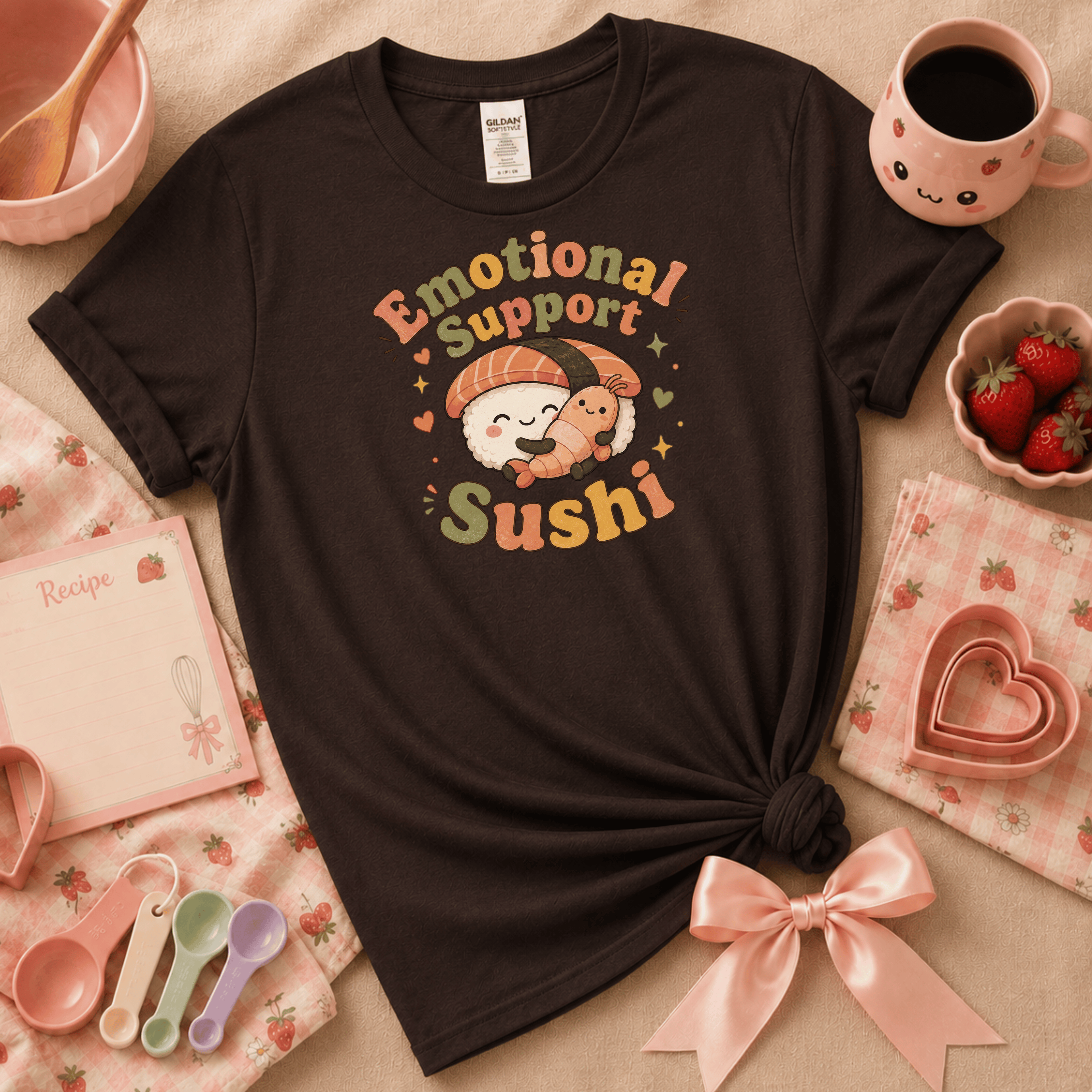 Emotional Support Sushi | Cute Food Graphic T-Shirt